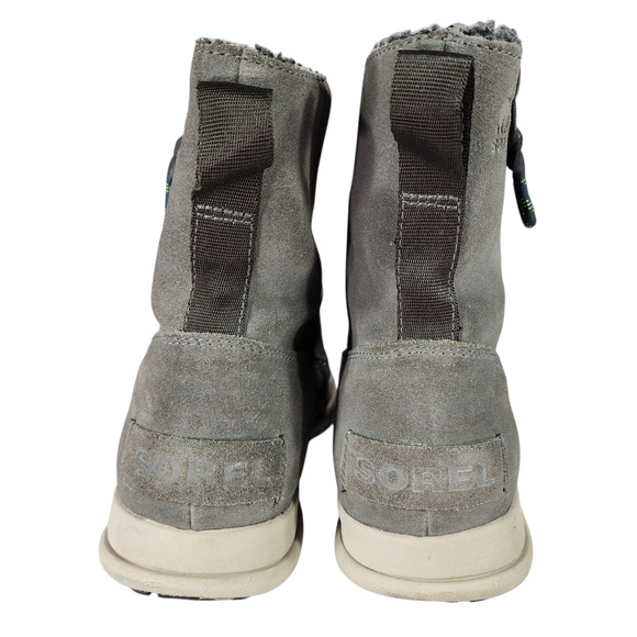 Sorel Boots Womens Sz 8 Explorer Joan Gray Suede Faux Fur Waterproof Winter READ - Picture 5 of 12